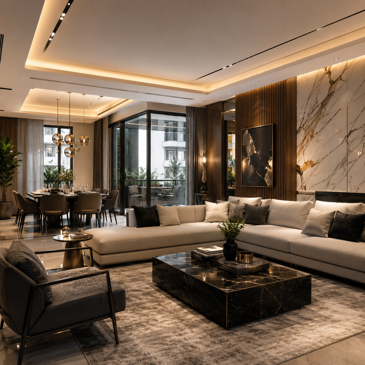 Modern luxury apartment interior design