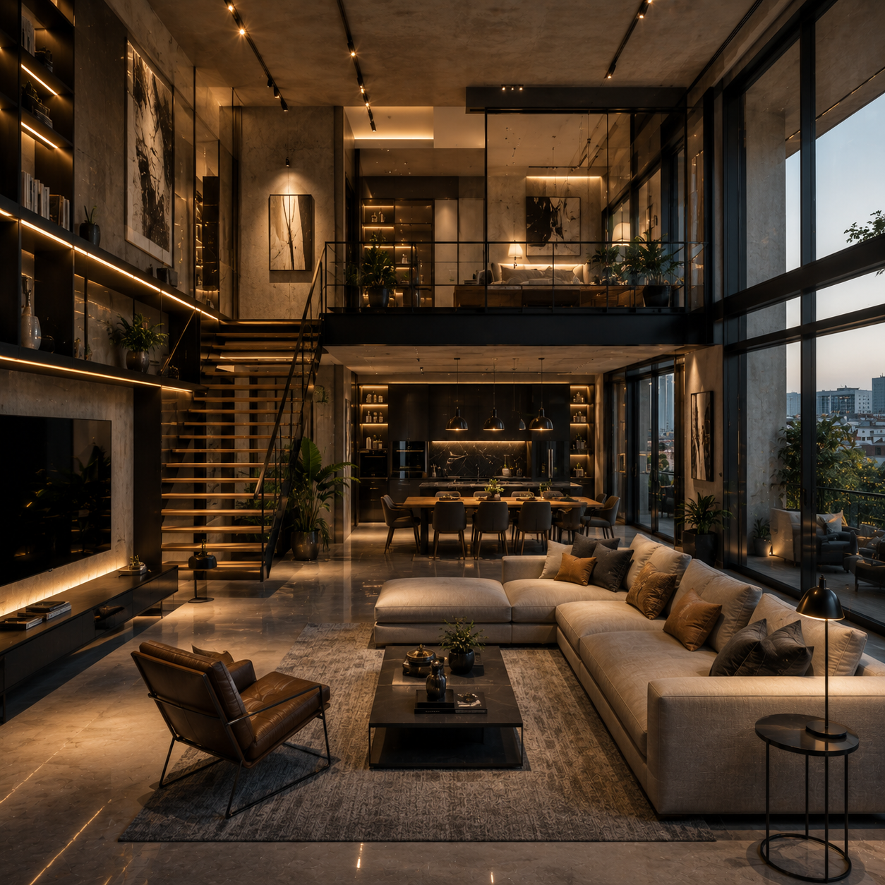 Designer loft with modern aesthetics